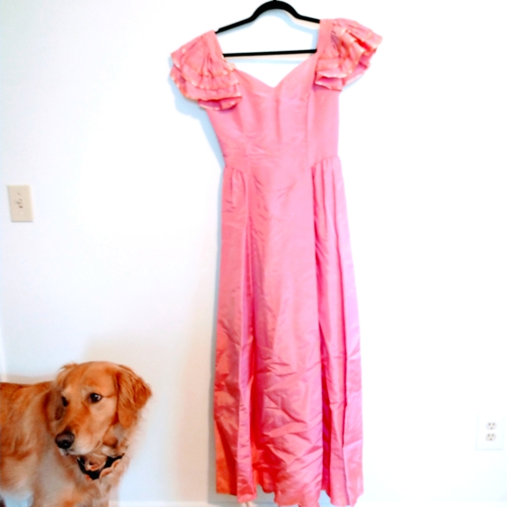 Long vintage 70's maxi princess dress big sleeves